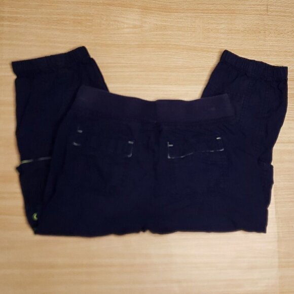 Justice Girls Navy Capri Pants Lime Green Trim 10 - Picture 2 of 9